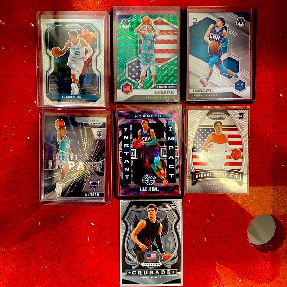 Lamelo ball lot 7 cards mosaic green prizm panini 2021